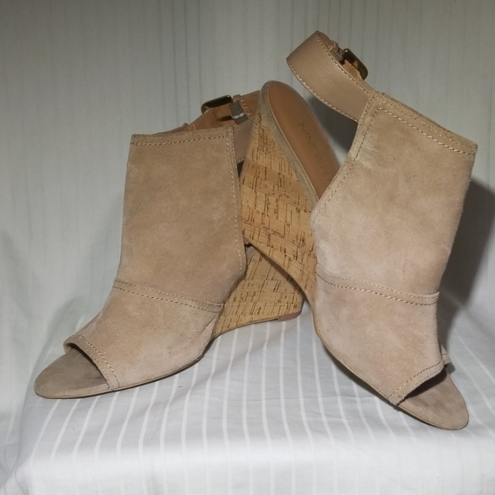 Nine West Paton - Slingback Cork Wedgep - Sz.8m